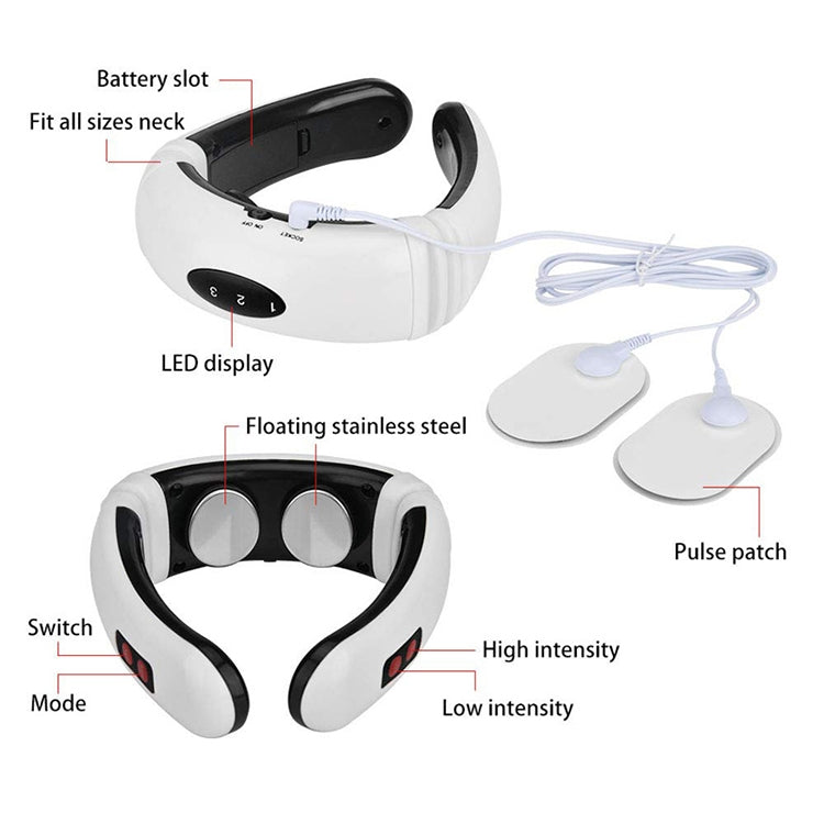 USB Charging 1300 mAh Electric Back Neck Shoulder Electrical Pulse Electric Shock Body Massager - free shipping - PMC TechLife - Order now!