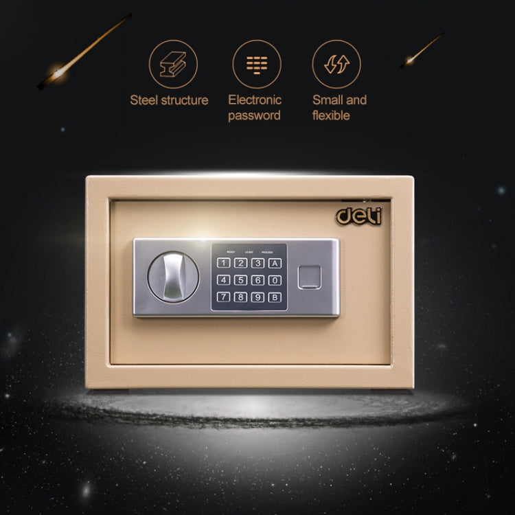 Deli Home Office Hotel Mini Electronic Security Lock Box Wall Cabinet Safety Box(Black) - Safety Box by PMc TechLife | Online Shopping South Africa | PMc TechLife | Buy Now Pay Later Mobicred