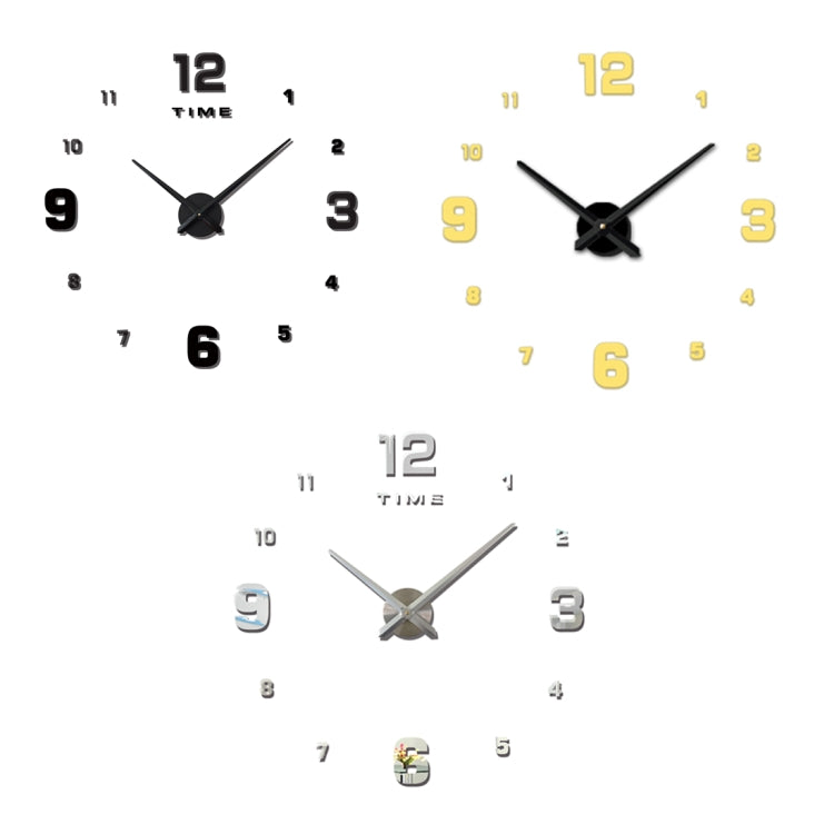 Bedroom Home Decoration Mirrored Number Frameless Large 3D DIY Wall Sticker Mute Clock, Size: 100*100cm(Silver) - DIY Clocks by PMc TechLife | Online Shopping South Africa | PMc TechLife | Buy Now Pay Later Mobicred