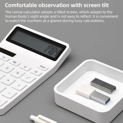 Original Xiaomi Youpin LEMO Rice Calculator 12-bit LED Display ABS Material 6 Degree Angle(White) - Calculator by Xiaomi | Online Shopping South Africa | PMC Jewellery