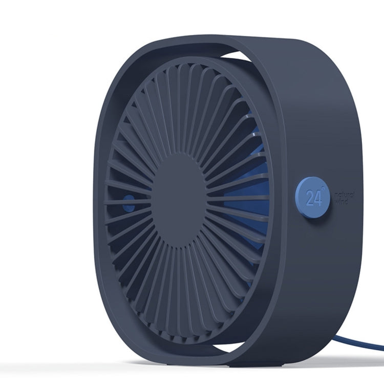 360 Degree Rotation  Wind 3 Speeds Mini USB Desktop Fan (Dark Blue) - Electric Fans by PMC Jewellery | Online Shopping South Africa | PMC Jewellery | Buy Now Pay Later Mobicred