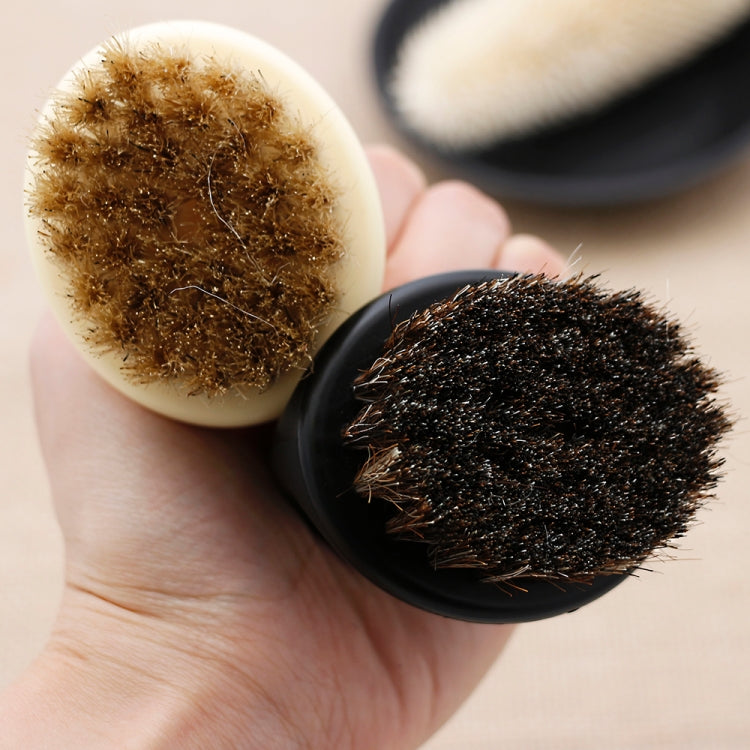 Men Ring Design Portable Boar Brush White ABS Haircut Cleaning Shaving Brush(White) - free shipping - PMC TechLife - Order now!