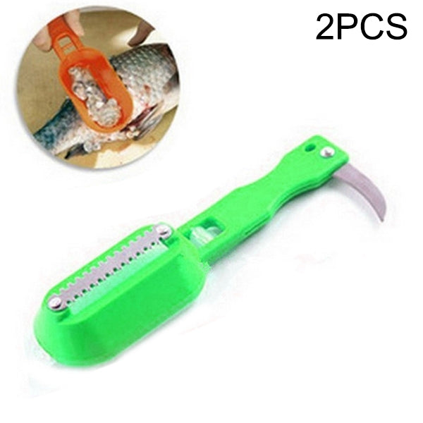 2 PCS Kitchen Essential Fish Scraper Fish Scale Planing Knife with Cover (Green) - Gadgets by PMC TechLife | Online Shopping South Africa | PMC TechLife | Buy Now Pay Later Mobicred