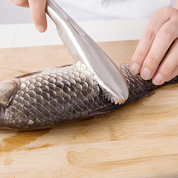 Kitchen Essential Stainless Steel Bidirectional Sawtooth Fish Scraper Fish Scale Planing Knife - Gadgets by PMC TechLife | Online Shopping South Africa | PMC TechLife | Buy Now Pay Later Mobicred