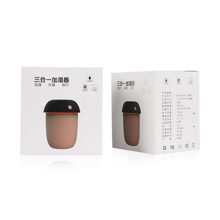 3 in 1 Multi-function USB Charge Mushroom Shape Electric Aroma Essential Ultrasonic Aromatherapy Cool Mist Humidifier with Extended USB Port(Coffee) - Air Purifiers & Accessories by PMC TechLife | Online Shopping South Africa | PMC TechLife | Buy Now Pay Later Mobicred