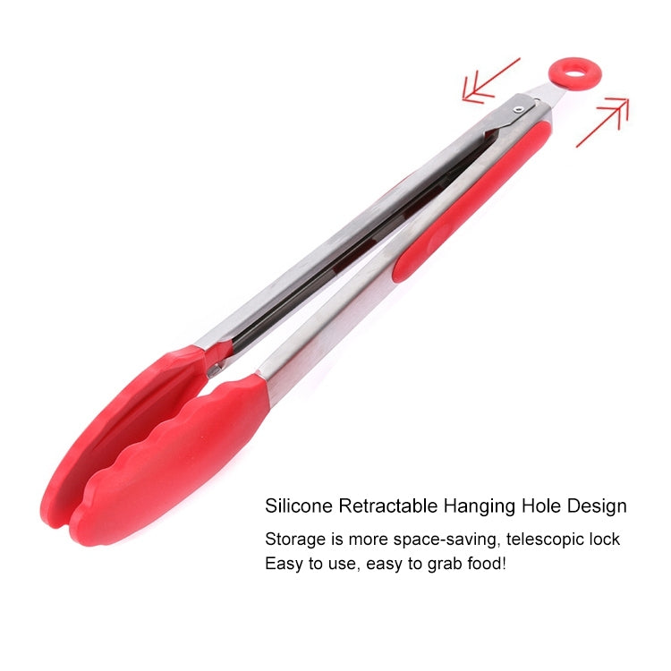 12 inch Silicone Non-slip Food Bread Barbecue BBQ Clip Tongs Kitchen Tools(Red) - Food Clips & Clips by PMC Jewellery | Online Shopping South Africa | PMC Jewellery | Buy Now Pay Later Mobicred