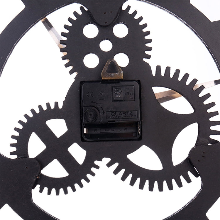 Retro Wooden Round Single-sided Gear Clock Number Wall Clock, Diameter: 40cm (Gold) - free shipping - PMc TechLife - Order now!