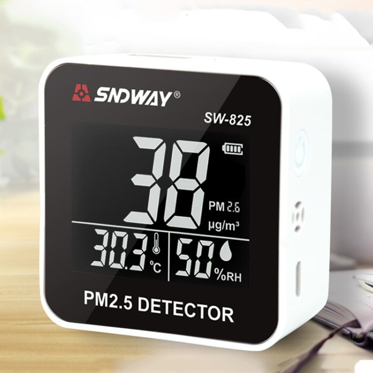SNDWAY SW-825 Micro USB Charging Desktop Air Quality Real-time Purification Detector with HiD LED Screen, Support Alarm Prompt - free shipping - PMC Jewellery - Order now!