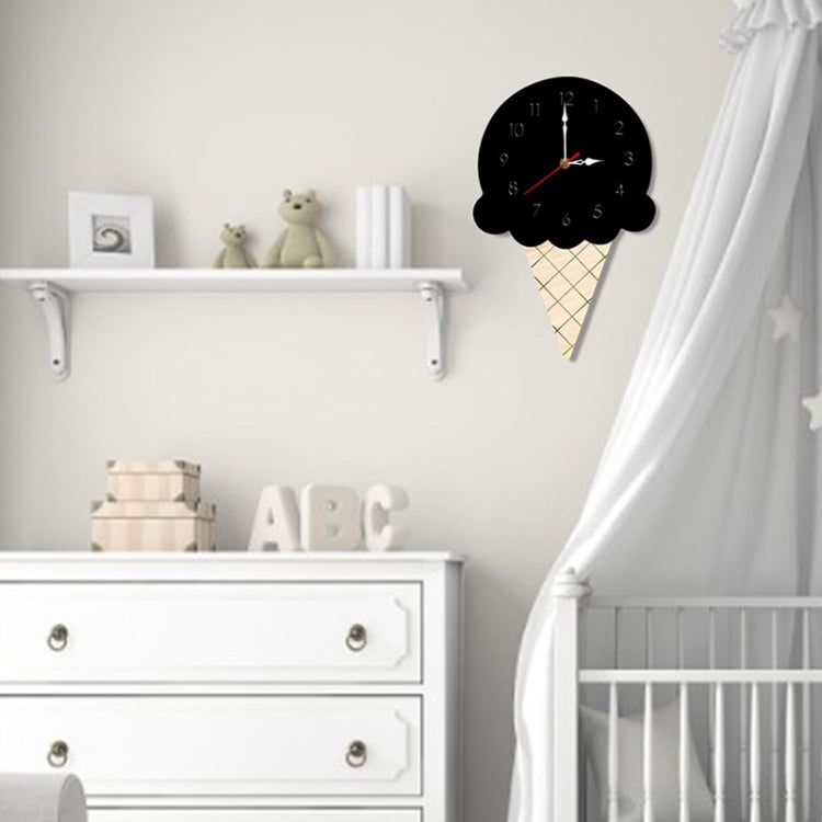 Ice Cream Styling Decorative Wall Clock (Black) - Wall Clock by PMc TechLife | Online Shopping South Africa | PMc TechLife | Buy Now Pay Later Mobicred