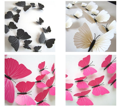 2 Sets Creative 3D Color Butterfly Wall Stickers Living Room Bedroom Decoration Supplies, Magnet Style, Random Color Delivery - Ornaments by PMC Jewellery | Online Shopping South Africa | PMC Jewellery