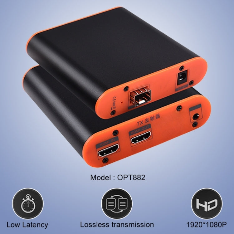 OPT882 HDMI Extender (Receiver & Sender) Fiber Optic Extender , Transmission Distance: 20KM (EU Plug) - Amplifier by PMC TechLife | Online Shopping South Africa | PMC TechLife | Buy Now Pay Later Mobicred