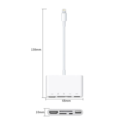 NK-1032 5 In 1 8 Pin to HDMI Multi-function Mobile Phone Converter Adapter (White) - Converter & Adapter by PMC Jewellery | Online Shopping South Africa | PMC Jewellery | Buy Now Pay Later Mobicred