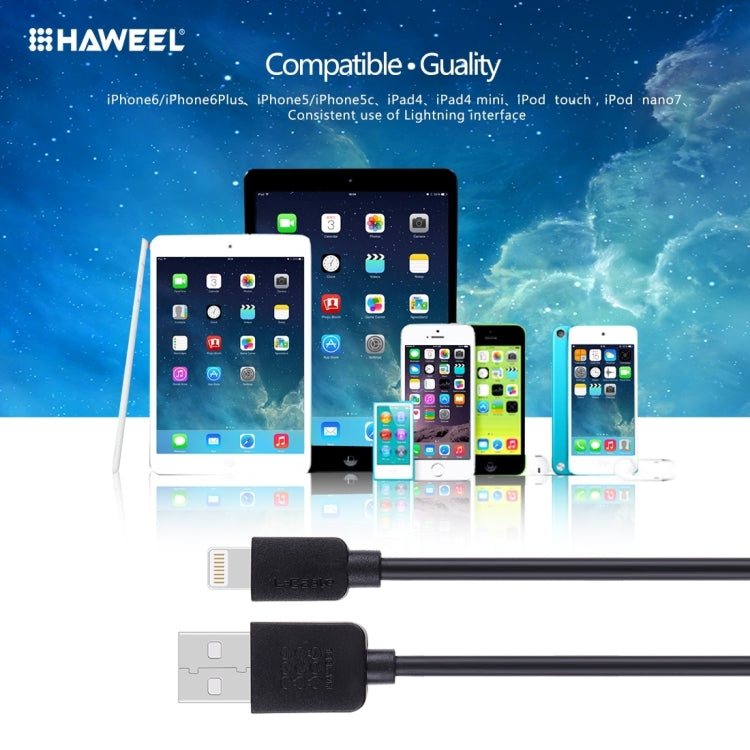 5 PCS HAWEEL 1m High Speed 8 pin to USB Sync and Charging Cable Kit for iPhone, iPad(Black) - Normal Style Cable by PMC Jewellery | Online Shopping South Africa | PMC Jewellery | Buy Now Pay Later Mobicred