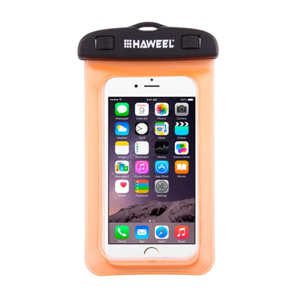 HAWEEL Transparent Universal Waterproof Bag with Lanyard for iPhone, Galaxy, Huawei, Xiaomi, LG, HTC and Other Smart Phones(Orange) - More iPhone Cases by HAWEEL | Online Shopping South Africa | PMC Jewellery | Buy Now Pay Later Mobicred