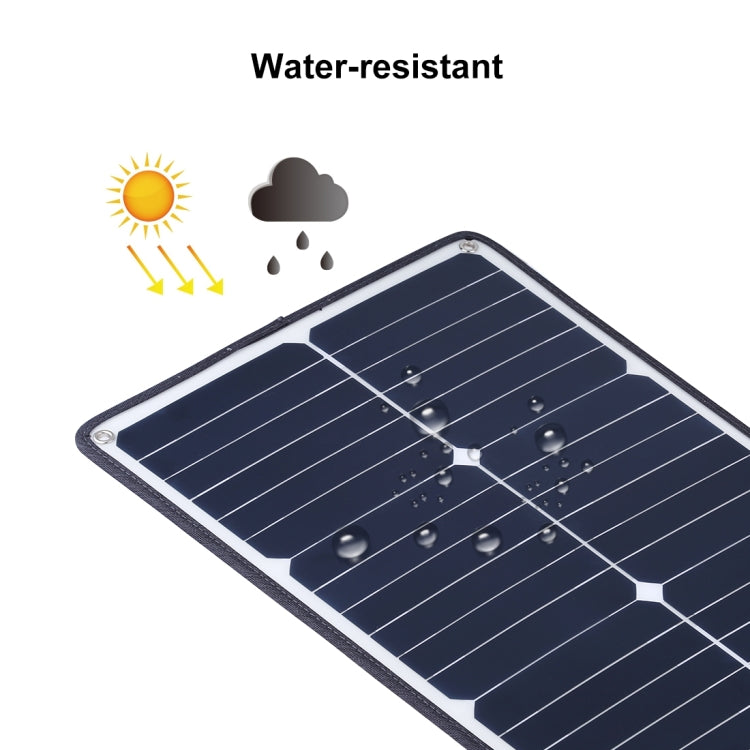 HAWEEL Portable 20W Monocrystalline Silicon Solar Power Panel Charger, with USB Port & Holder & Tiger Clip, Support QC3.0 and AFC(Black) - Charger by HAWEEL | Online Shopping South Africa | PMC Jewellery | Buy Now Pay Later Mobicred