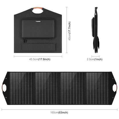 HAWEEL 100W Foldable Solar Panel Charger Travel Folding Bag (Black) - Charger by HAWEEL | Online Shopping South Africa | PMC Jewellery | Buy Now Pay Later Mobicred