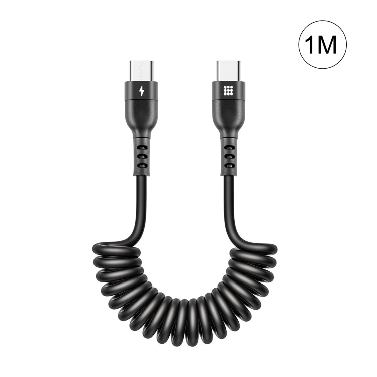 HAWEEL 1m 5A USB-C / Type-C to USB-C / Type-C Retractable Coiled PD Fast Charging Cable - USB-C & Type-C Cable by HAWEEL | Online Shopping South Africa | PMC Jewellery