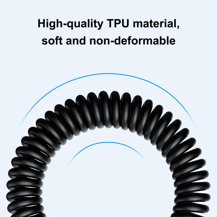 HAWEEL 2m 5A USB-C / Type-C to USB-C / Type-C Retractable Coiled PD Fast Charging Cable - USB-C & Type-C Cable by HAWEEL | Online Shopping South Africa | PMC TechLife | Buy Now Pay Later Mobicred