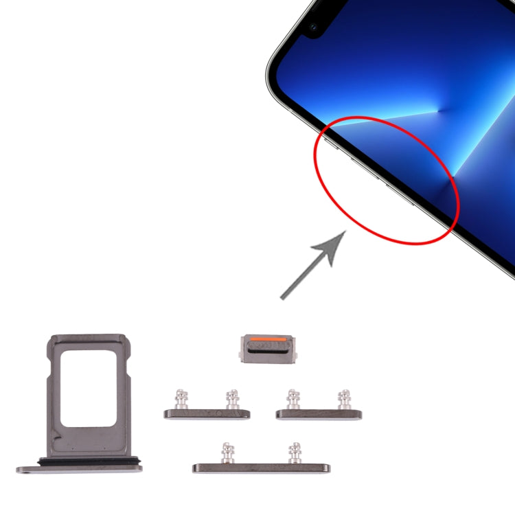 SIM Card Tray + SIM Card Tray + Side Keys for iPhone 13 Pro(Graphite) - Others by PMc TechLife | Online Shopping South Africa | PMc TechLife | Buy Now Pay Later Mobicred