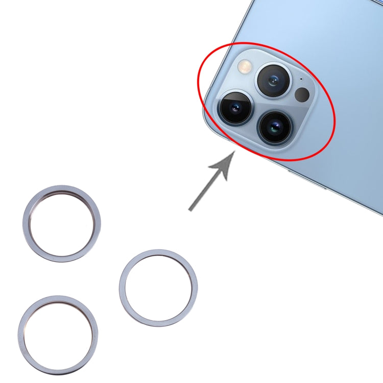 3 PCS Rear Camera Glass Lens Metal Outside Protector Hoop Ring for iPhone 13 Pro(Blue) - Camera Series by PMc TechLife | Online Shopping South Africa | PMc TechLife | Buy Now Pay Later Mobicred
