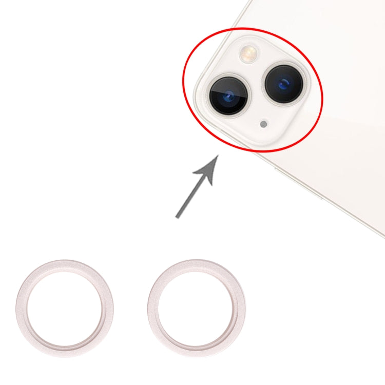 2 PCS Rear Camera Glass Lens Metal Outside Protector Hoop Ring for iPhone 13 mini(White) - Camera Series by PMc TechLife | Online Shopping South Africa | PMc TechLife | Buy Now Pay Later Mobicred