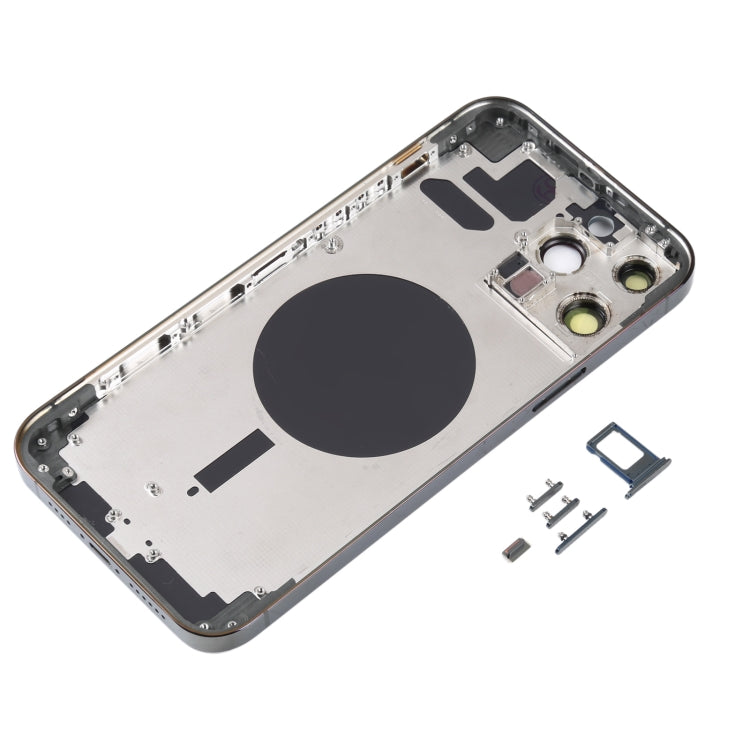 Back Housing Cover with SIM Card Tray & Side  Keys & Camera Lens for iPhone 13 Pro Max(Black) - Back Cover by PMC TechLife | Online Shopping South Africa | PMC TechLife | Buy Now Pay Later Mobicred