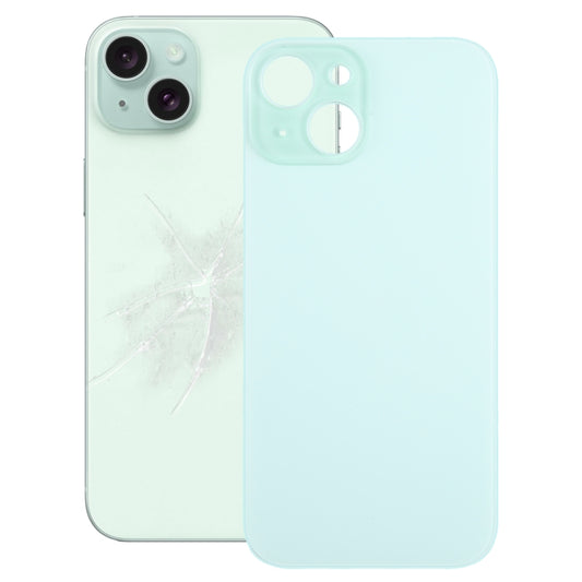 For iPhone 15 Easy Replacement Big Camera Hole Glass Back Battery Cover(Green) - Back Cover by PMC Jewellery | Online Shopping South Africa | PMC Jewellery | Buy Now Pay Later Mobicred