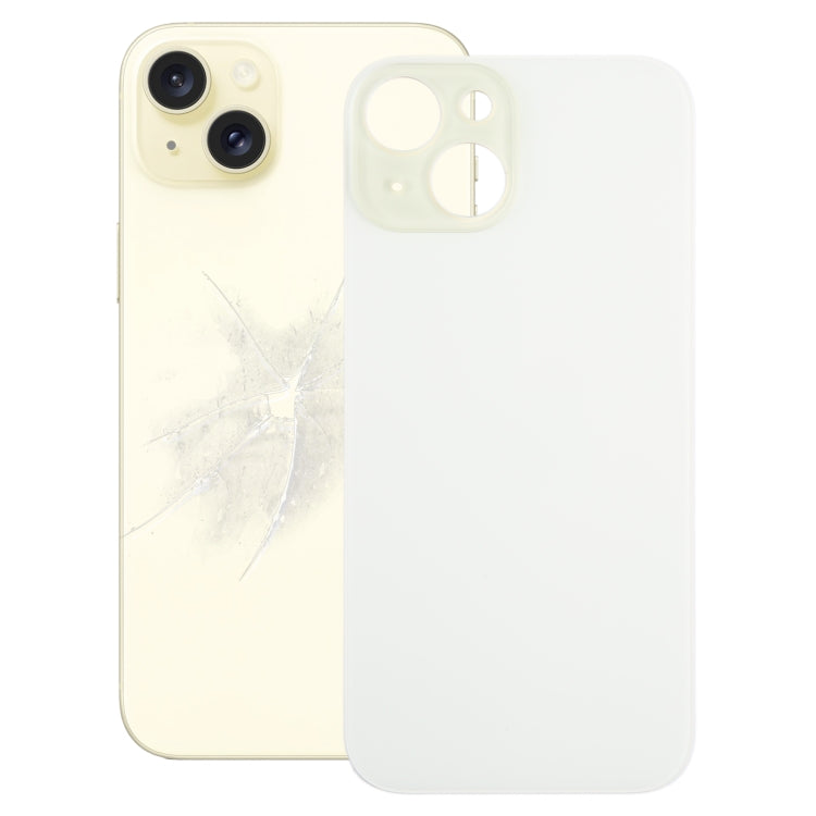 For iPhone 15 Easy Replacement Big Camera Hole Glass Back Battery Cover(Yellow) - Back Cover by PMC TechLife | Online Shopping South Africa | PMC TechLife | Buy Now Pay Later Mobicred