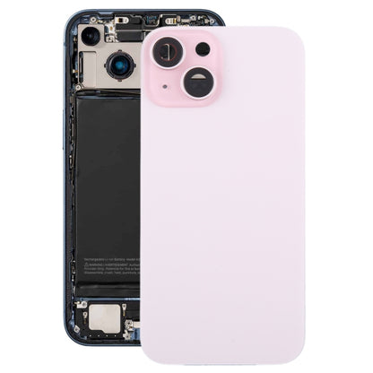 For iPhone 15 Plus Glass Battery Back Cover with Camera Lens Cover(Pink) - Back Cover by PMC Jewellery | Online Shopping South Africa | PMC Jewellery