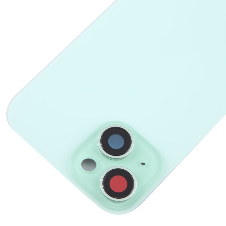 For iPhone 15 Plus Glass Battery Back Cover with Camera Lens Cover(Green) - Back Cover by PMC TechLife | Online Shopping South Africa | PMC TechLife
