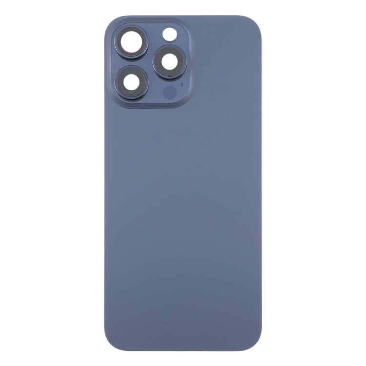 For iPhone 15 Pro Glass Battery Back Cover with Camera Lens Cover(Blue) - Back Cover by PMC TechLife | Online Shopping South Africa | PMC TechLife