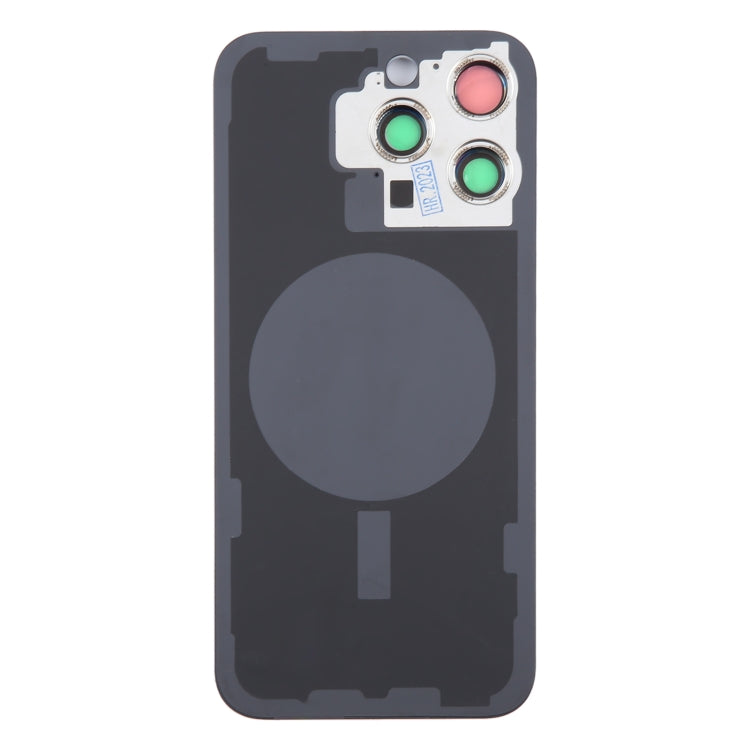 For iPhone 15 Pro Glass Battery Back Cover with Camera Lens Cover(Blue) - Back Cover by PMC TechLife | Online Shopping South Africa | PMC TechLife