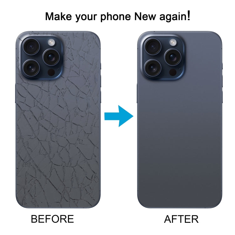 For iPhone 15 Pro Glass Battery Back Cover with Camera Lens Cover(Blue) - Back Cover by PMC TechLife | Online Shopping South Africa | PMC TechLife