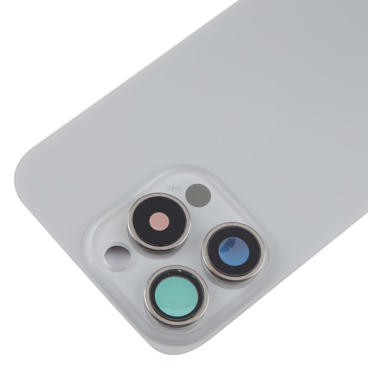 For iPhone 15 Pro Max Glass Battery Back Cover with Camera Lens Cover(Grey) - Back Cover by PMC Jewellery | Online Shopping South Africa | PMC Jewellery