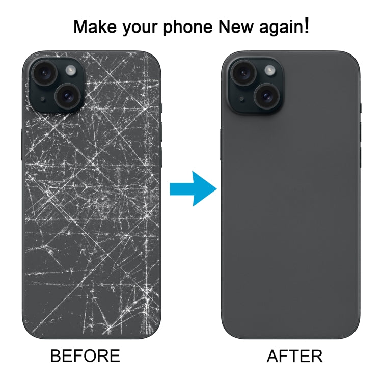 For iPhone 15 Battery Back Cover with Camera Lens Cover + MagSafe Magnet(Black) - Back Cover by PMC TechLife | Online Shopping South Africa | PMC TechLife | Buy Now Pay Later Mobicred