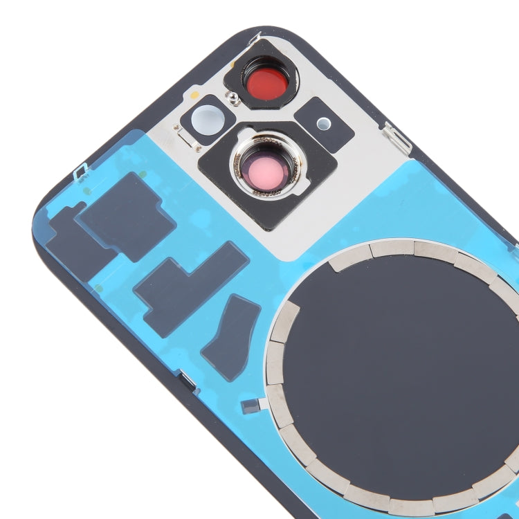 For iPhone 15 Battery Back Cover with Camera Lens Cover + MagSafe Magnet(Blue) - Back Cover by PMC TechLife | Online Shopping South Africa | PMC TechLife | Buy Now Pay Later Mobicred