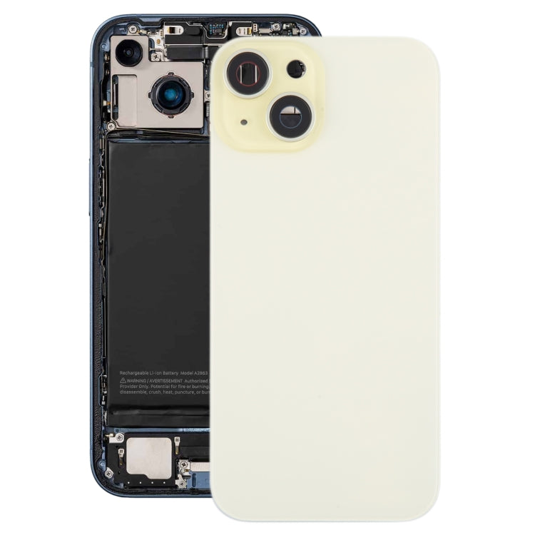 For iPhone 15 Plus Battery Back Cover with Camera Lens Cover + MagSafe Magnet(Yellow) - Back Cover by PMC TechLife | Online Shopping South Africa | PMC TechLife | Buy Now Pay Later Mobicred