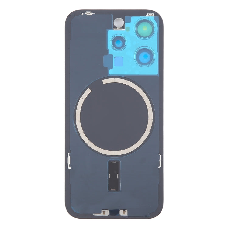 For iPhone 15 Pro Battery Back Cover with Camera Lens Cover + MagSafe Magnet(Blue) - Back Cover by PMC TechLife | Online Shopping South Africa | PMC TechLife | Buy Now Pay Later Mobicred