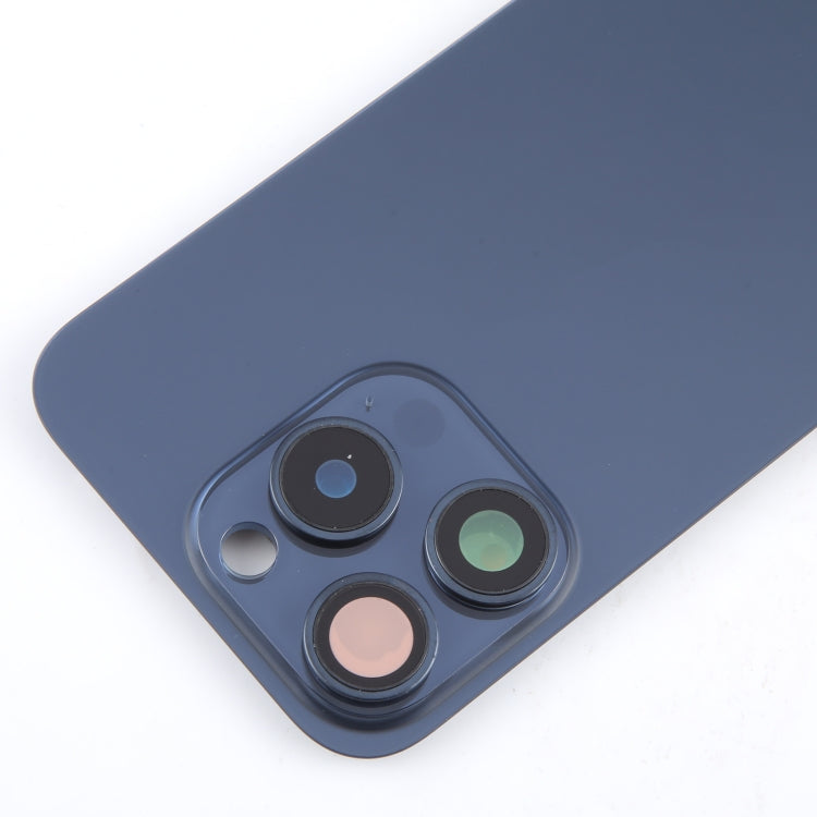 For iPhone 15 Pro Battery Back Cover with Camera Lens Cover + MagSafe Magnet(Blue) - Back Cover by PMC TechLife | Online Shopping South Africa | PMC TechLife | Buy Now Pay Later Mobicred