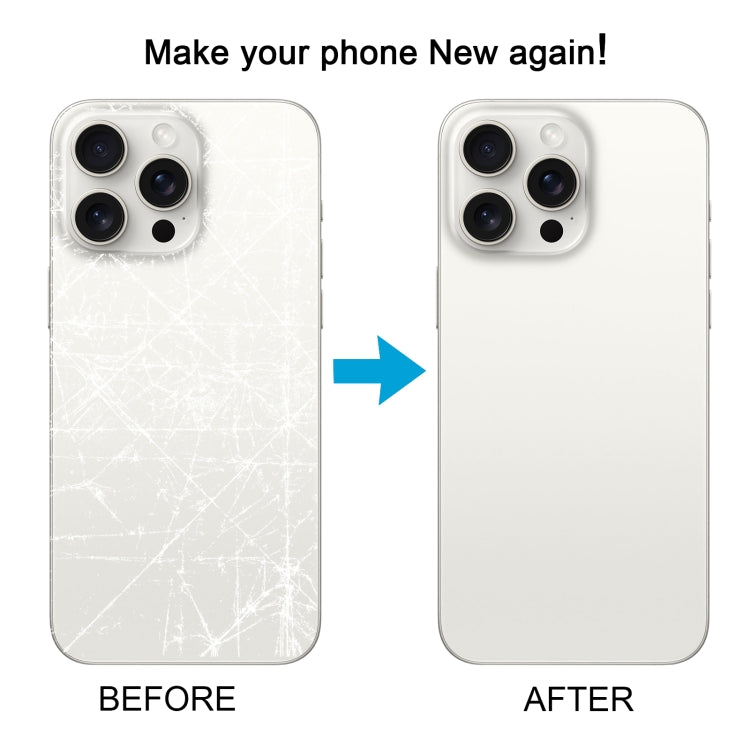 For iPhone 15 Pro Battery Back Cover with Camera Lens Cover + MagSafe Magnet(White) - Back Cover by PMC TechLife | Online Shopping South Africa | PMC TechLife | Buy Now Pay Later Mobicred
