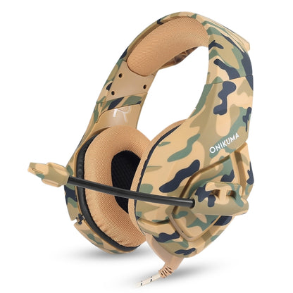 ONIKUMA K1-B Deep Bass Noise Canceling Camouflage Gaming Headphone with Microphone(Yellow) - Multimedia Headset by ONIKUMA | Online Shopping South Africa | PMC Jewellery | Buy Now Pay Later Mobicred