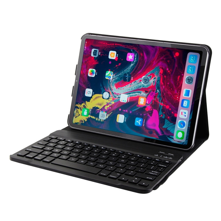 1130B Detachable Bluetooth 3.0 ABS Brushed Texture Keyboard + Lambskin Texture Leather Tablet Case for iPad Pro 11 inch (2018), with Three-gear Adjustment / Magnetic / Sleep Function(Blue) - For iPad Pro by PMC TechLife | Online Shopping South Africa | PMC TechLife