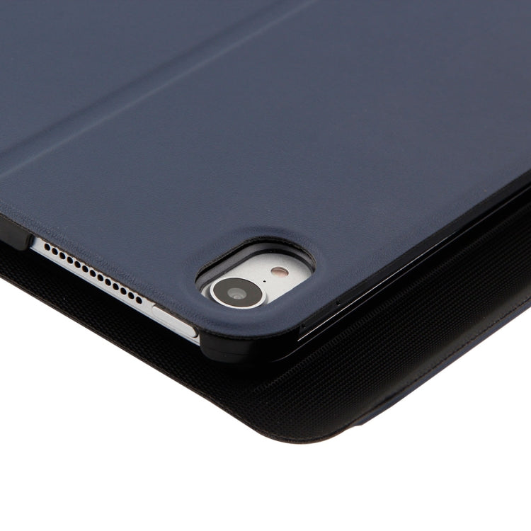 1130B Detachable Bluetooth 3.0 ABS Brushed Texture Keyboard + Lambskin Texture Leather Tablet Case for iPad Pro 11 inch (2018), with Three-gear Adjustment / Magnetic / Sleep Function(Blue) - For iPad Pro by PMC TechLife | Online Shopping South Africa | PMC TechLife