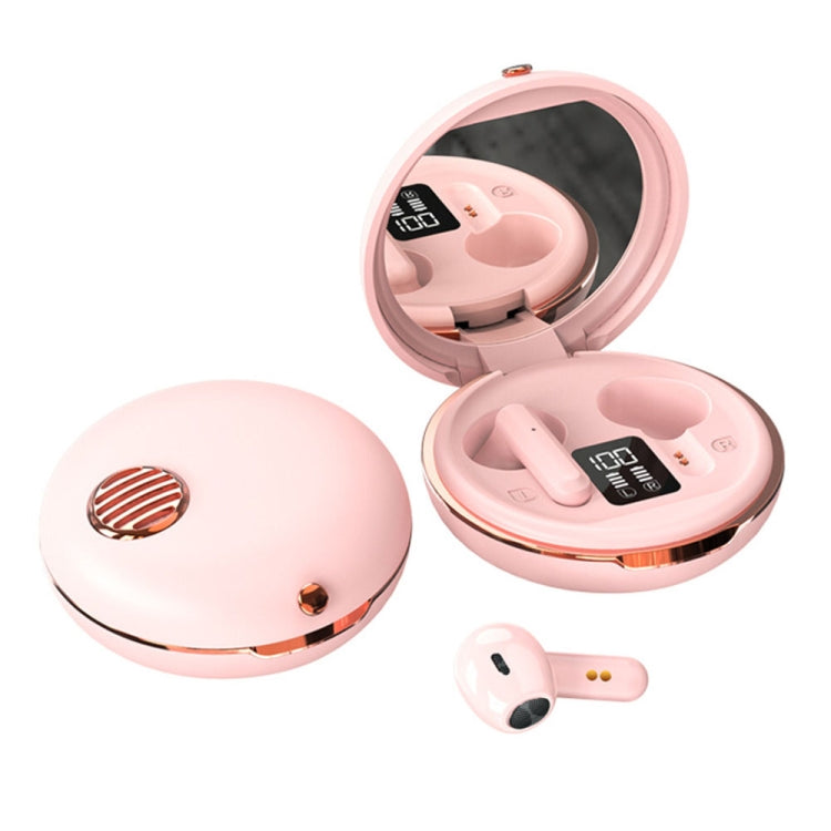 HXSJ Air-S28 TWS Bluetooth 5.3 True Wireless HiFi Stereo Make-up Mirror Earphones with Charging Case (Pink) - TWS Earphone by HXSJ | Online Shopping South Africa | PMC Jewellery | Buy Now Pay Later Mobicred