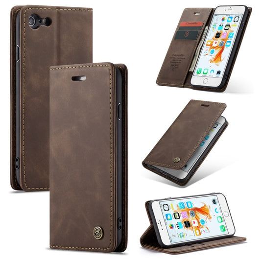 CaseMe-013 Multifunctional Retro Frosted Horizontal Flip Leather Case for iPhone 6 / 6s, with Card Slot & Holder & Wallet(Coffee) - More iPhone Cases by CaseMe | Online Shopping South Africa | PMC Jewellery | Buy Now Pay Later Mobicred