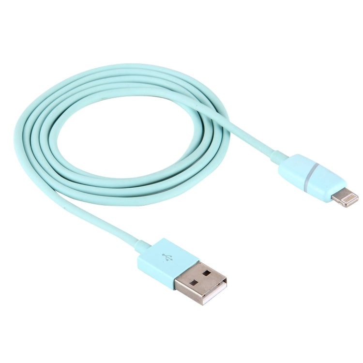 1m Circular Bobbin Gift Box Style 8 Pin to USB Data Sync Cable with Indicator for iPhone, iPad(Blue) - Normal Style Cable by PMC Jewellery | Online Shopping South Africa | PMC Jewellery | Buy Now Pay Later Mobicred