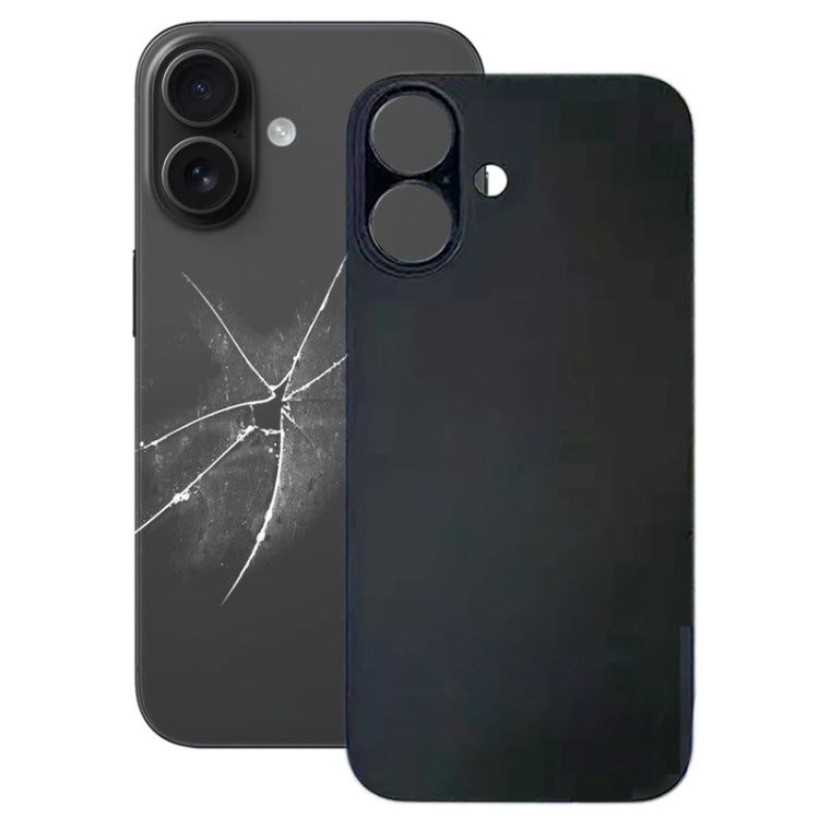 For iPhone 16 Plus Easy Replacement Big Camera Hole Glass Back Battery Cover(Black) -  by PMC Jewellery | Online Shopping South Africa | PMC Jewellery | Buy Now Pay Later Mobicred