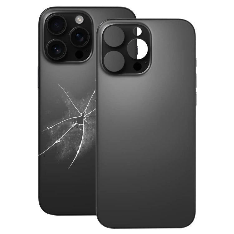 For iPhone 16 Pro Easy Replacement Big Camera Hole Glass Back Battery Cover(Black) -  by PMC Jewellery | Online Shopping South Africa | PMC Jewellery | Buy Now Pay Later Mobicred