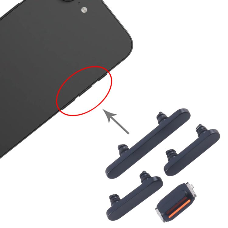 For iPhone 16e Power Button and Volume Control Button (Black) - free shipping - PMC TechLife - Order now!