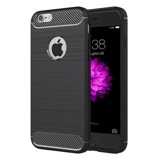 For iPhone 6 Plus & 6s Plus Brushed Texture Fiber TPU Rugged Armor Protective Case(Black) - More iPhone Cases by PMC Jewellery | Online Shopping South Africa | PMC Jewellery | Buy Now Pay Later Mobicred